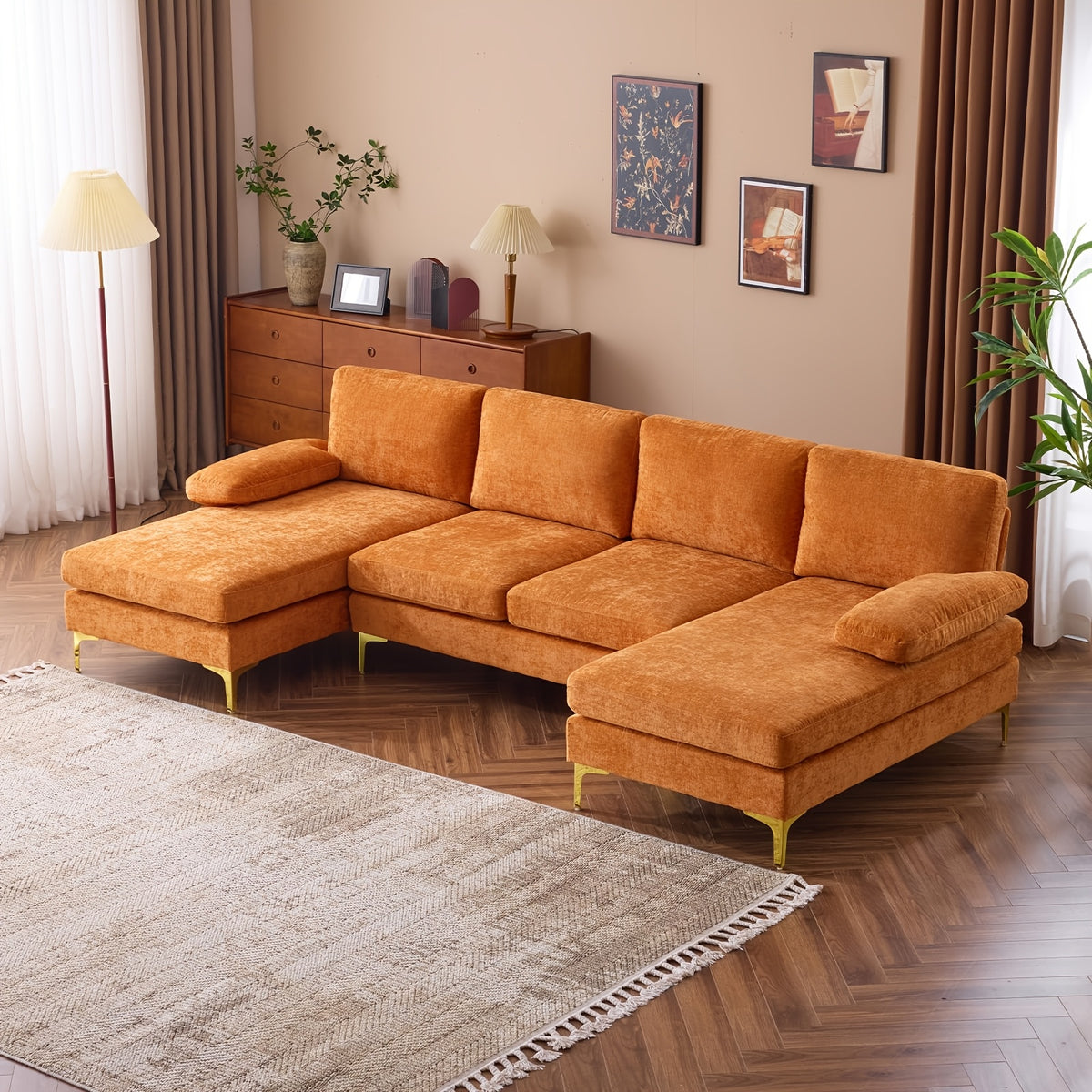 boonlo 110 w large u shape sectional sofa couch 51   - Temu