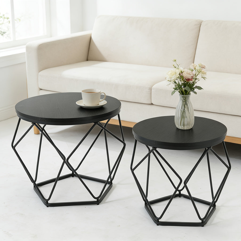 set 2 round multi purpose side tables small coffee end - Temu