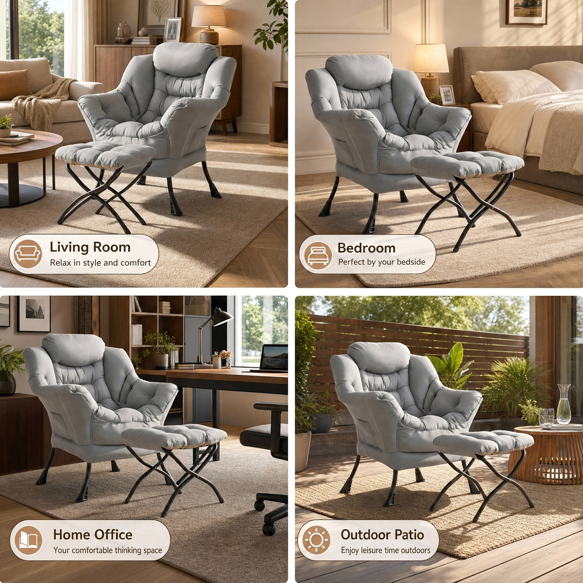 accent lounge reading arm chair footstool - Temu