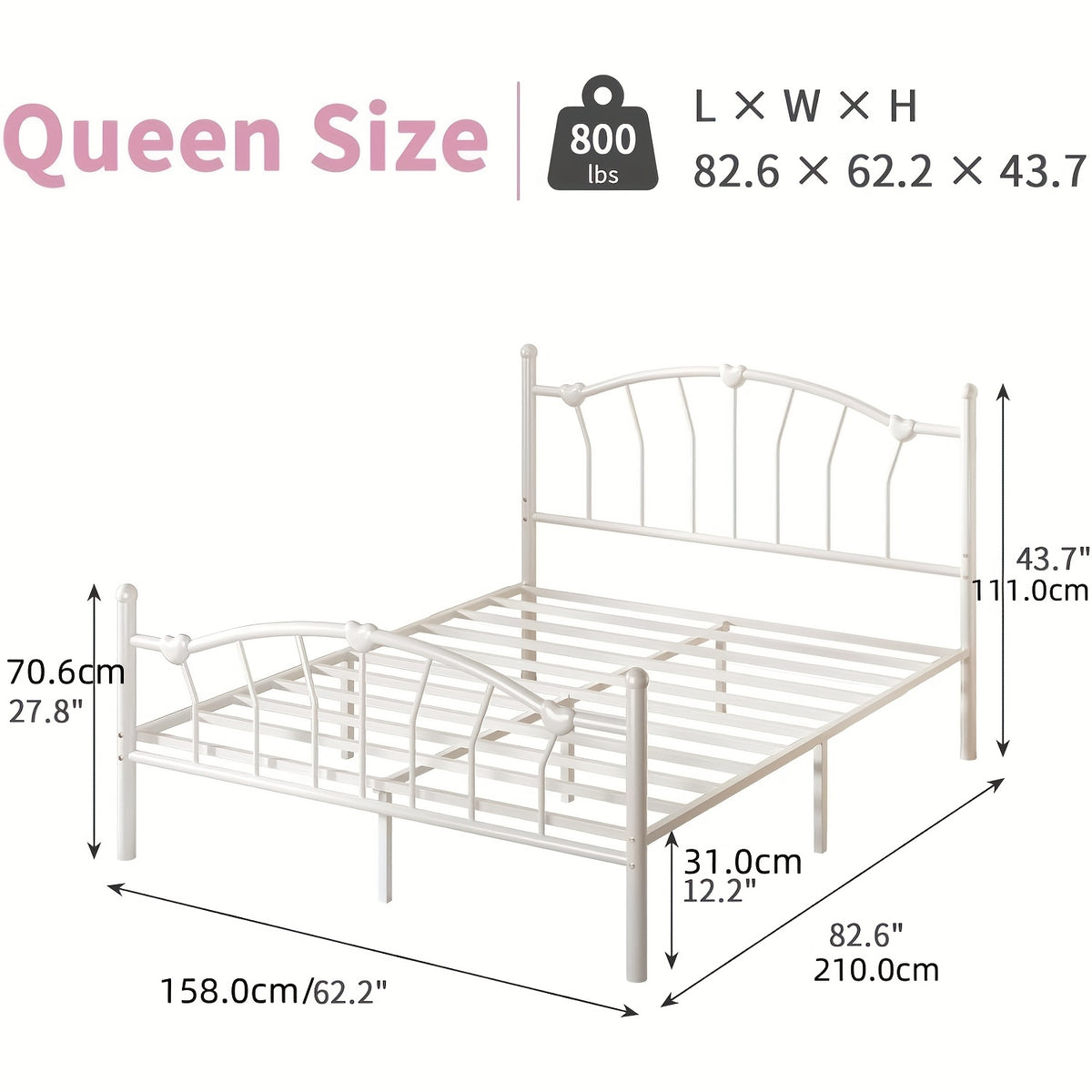 twin full queen size metal bed frame full bed frame - Temu