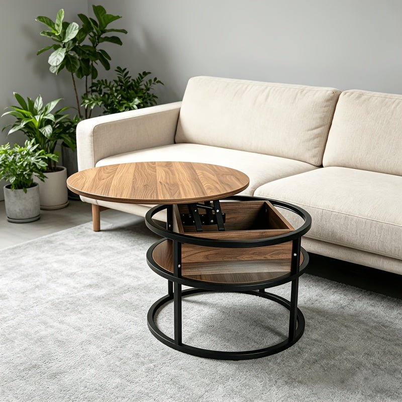 circular lifting storage coffee table industrial   - Temu