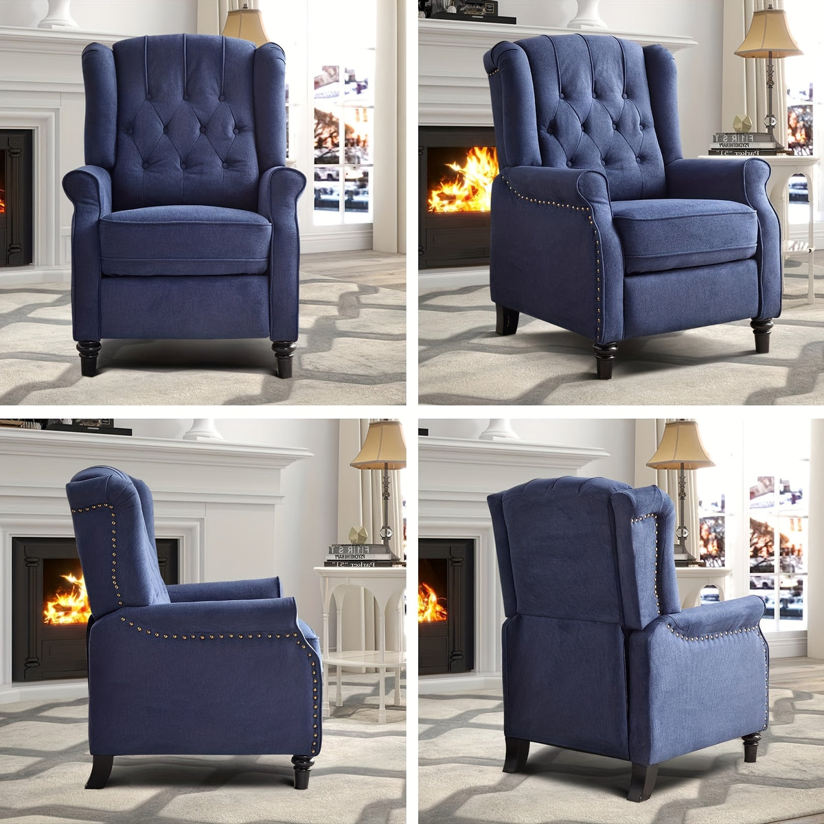recliner chair fabric armchair push back recliner - Temu
