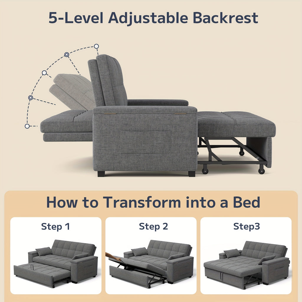 full size 3 in 1 convertible sofa bed pull sleeper reclining - Temu