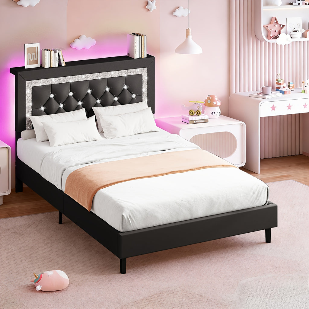 twin full queen king size bed frame storage headboard - Temu