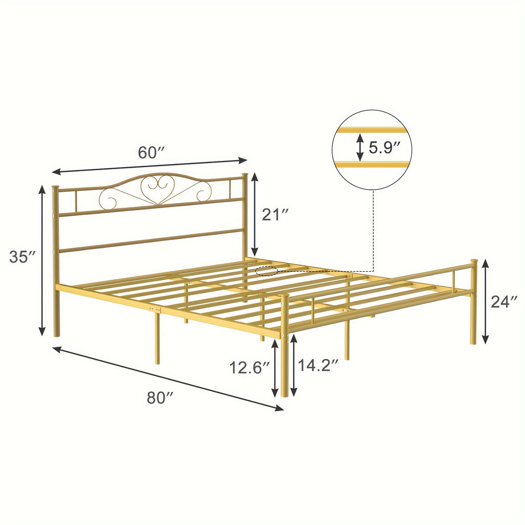 metal bed frame head   boards steel slats mattress - Temu