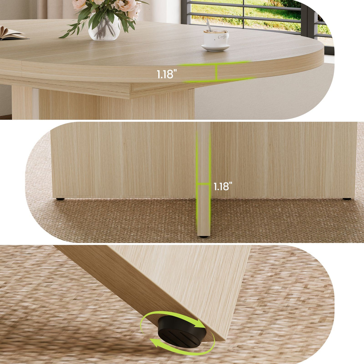round dining table a 30mm thick p2 pb melamine - Temu