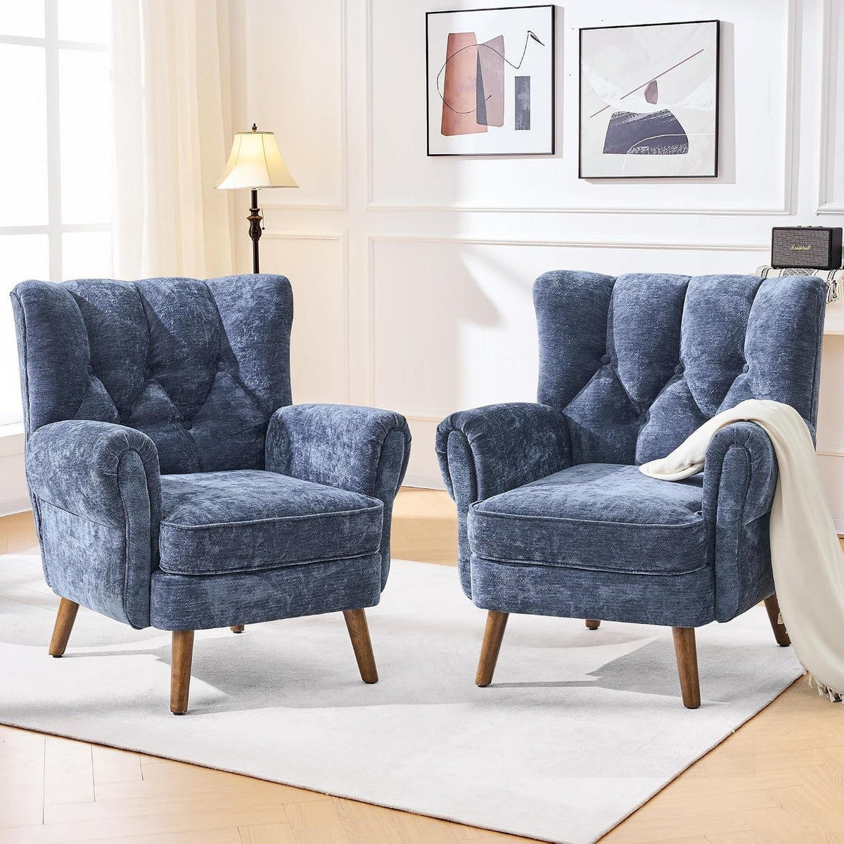 kitchen dining wingback accent chairs living room   - Temu