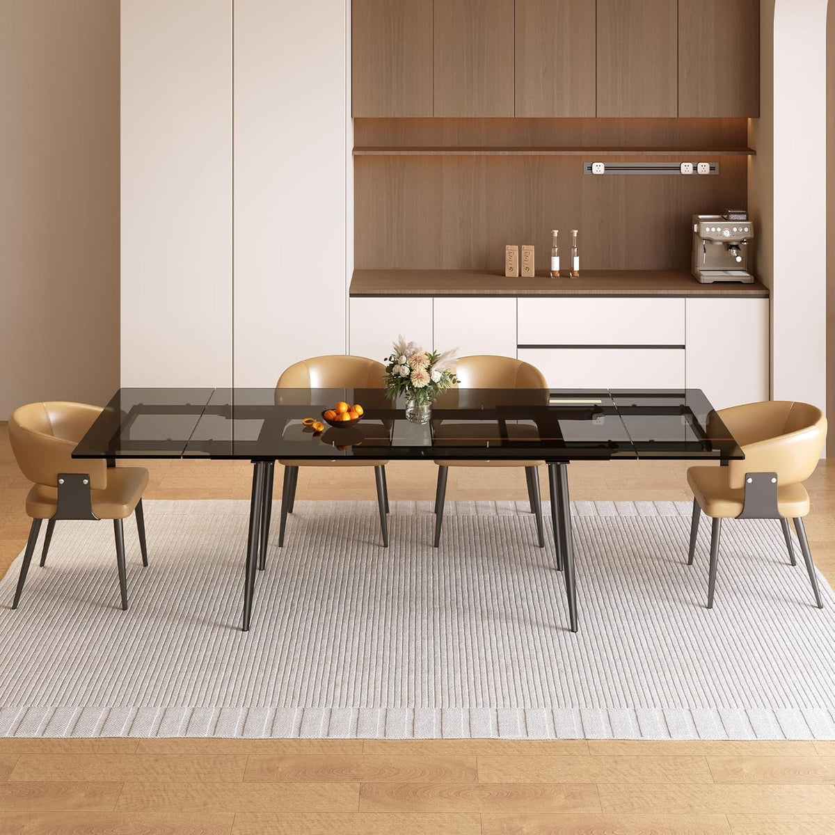 62 99 94 48 extendable dark tempered glass dining table - Temu