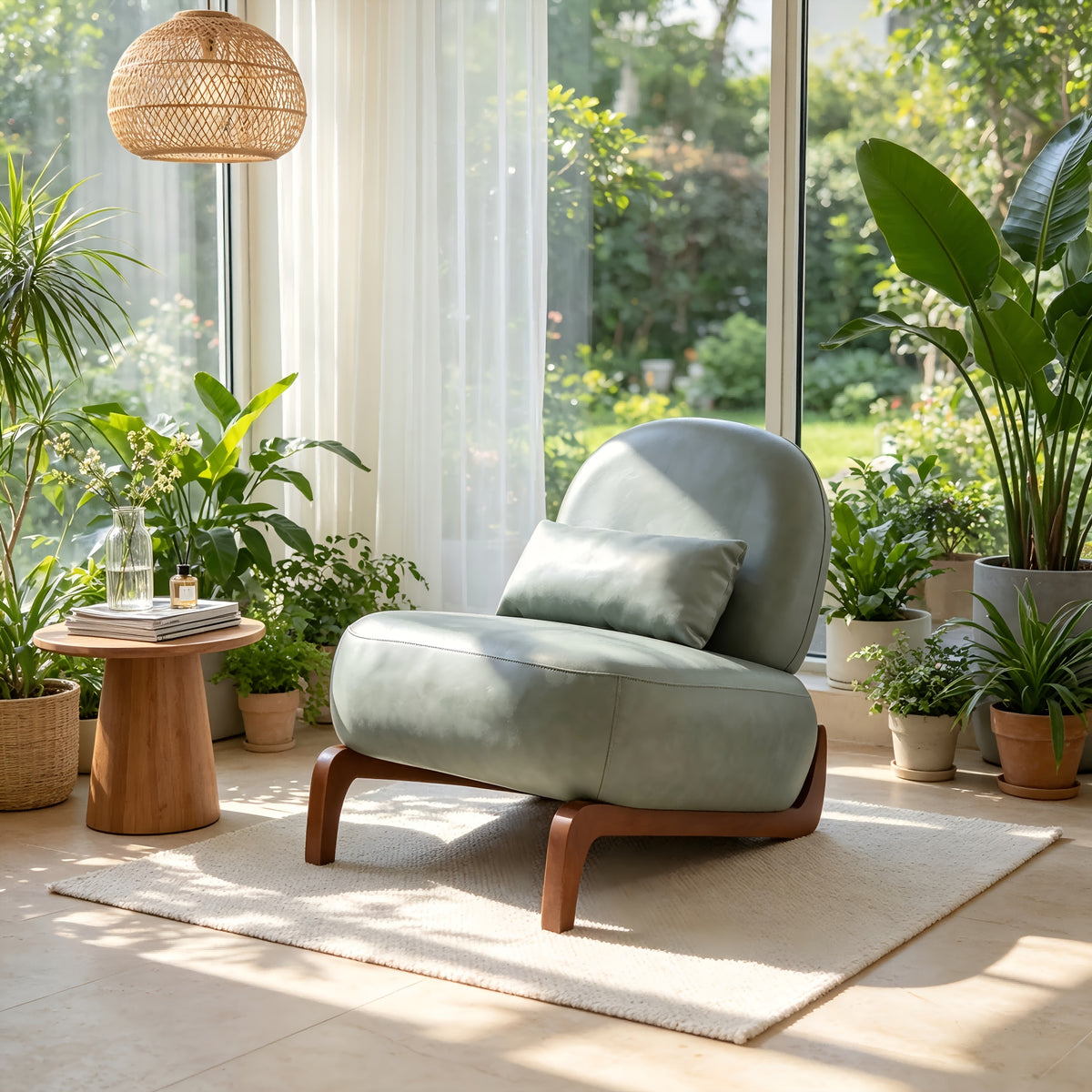 fashionable single person leisure chair solid wood curved - Temu