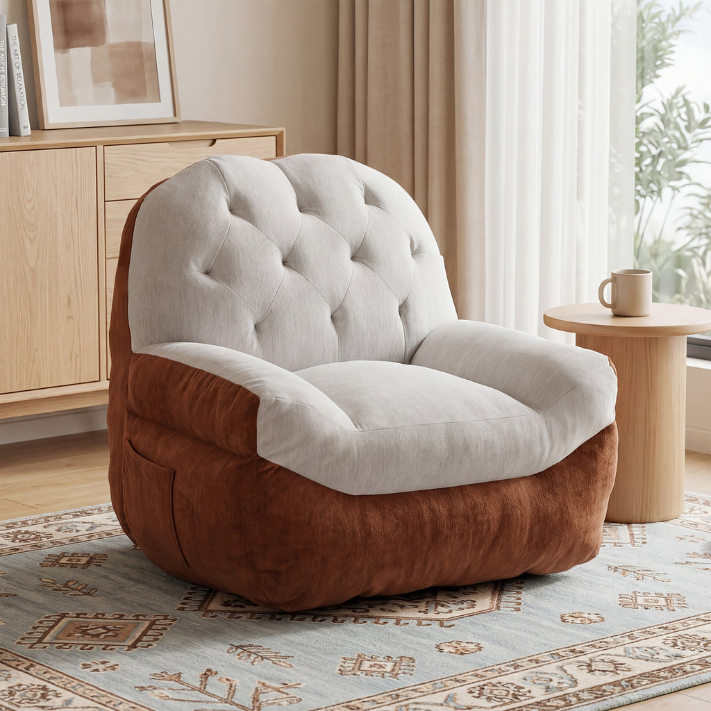 oversized tufted chenille lazy bean bag chair sofa suitable - Temu