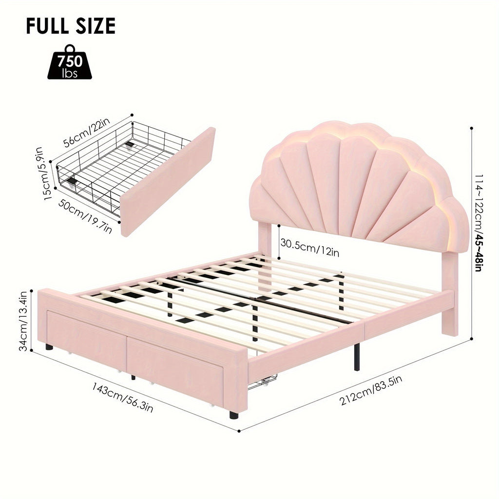 fultru led bed frame featuring a   storage drawer - Temu