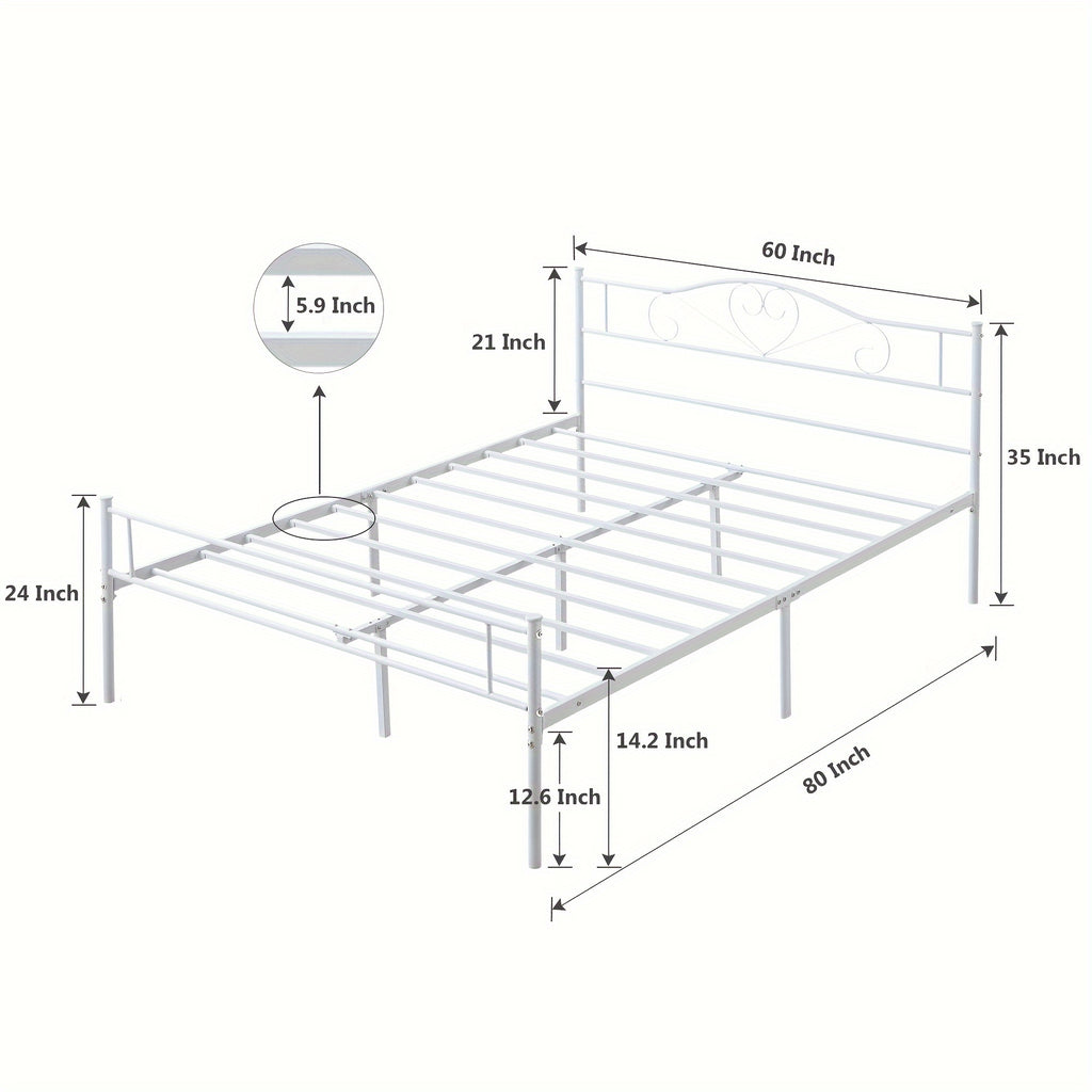 metal bed frame head   boards steel slats mattress - Temu