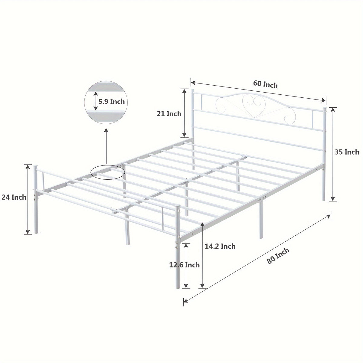 metal bed frame head   boards steel slats mattress - Temu