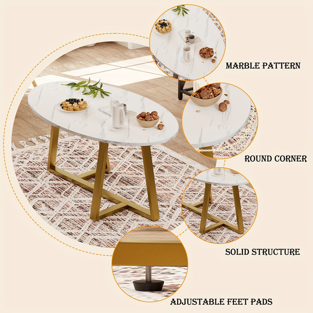 oval coffee table   living room table modern - Temu