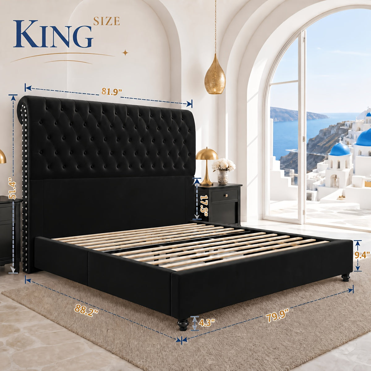 velvet upholstered   frame tufted headboard - Temu