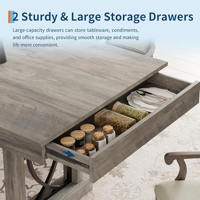 a dining table suitable 6 8 people featuring two drawers a - Temu