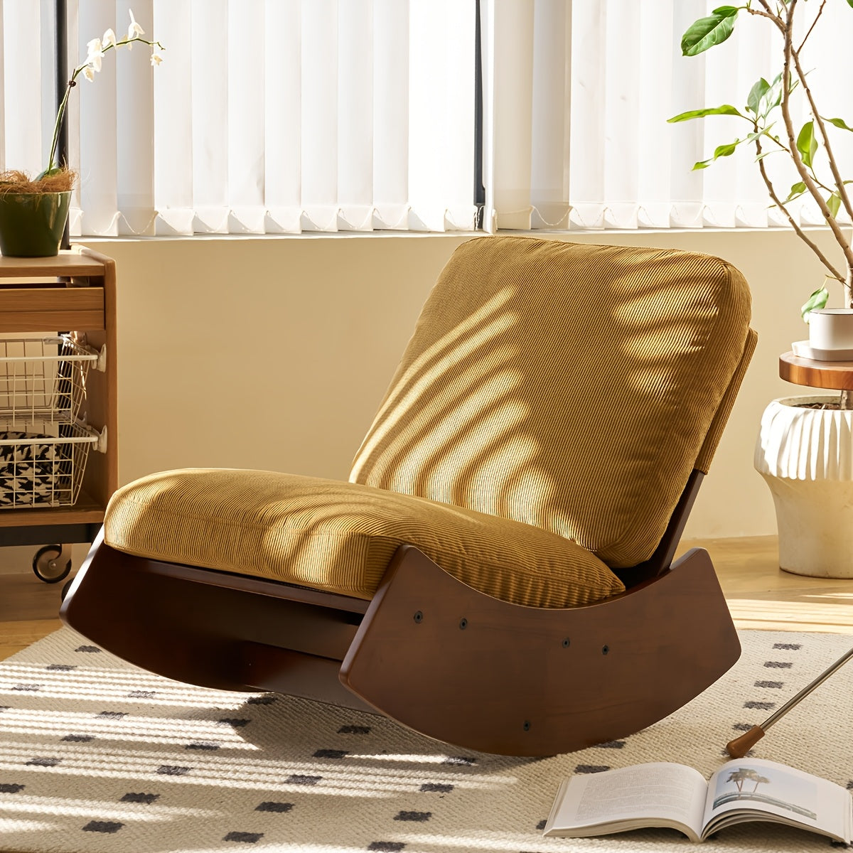 solid wood curved base armless   chair - Temu