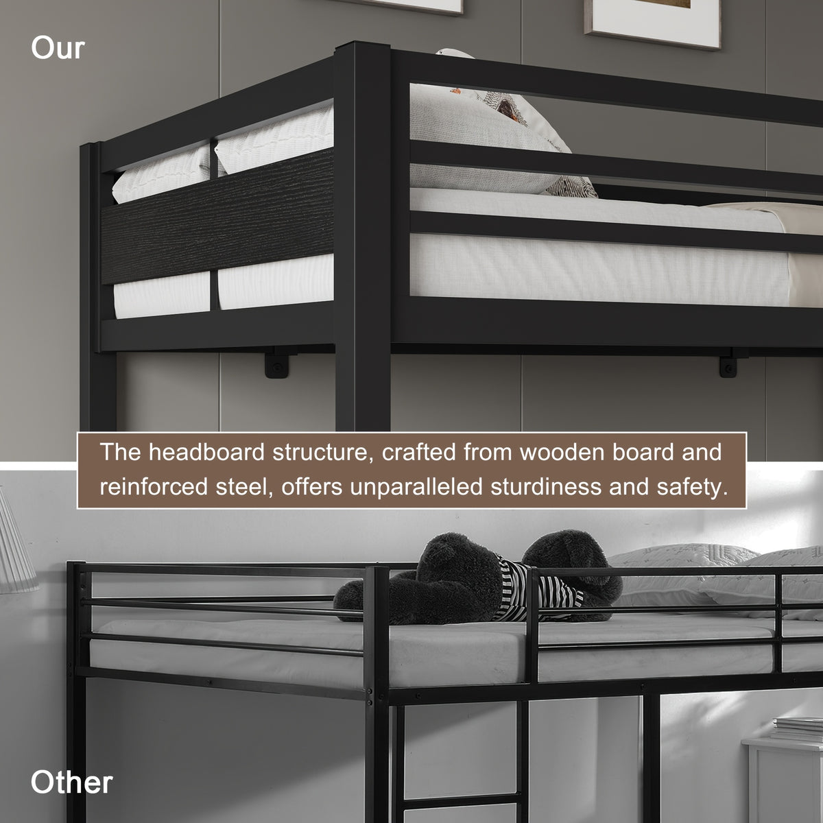 77 5 l heavy duty metal bed frame twin twin full twin bunk - Temu