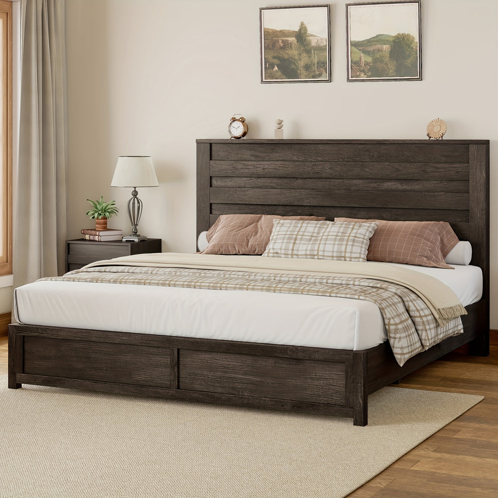 farmhouse bed frame featuring a 49 inch high - Temu