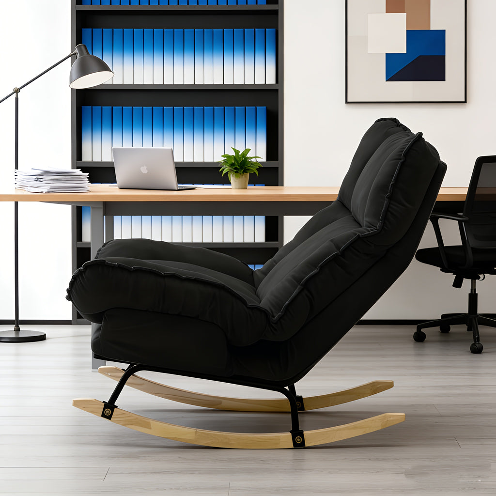 foam padded curved rocker lounge chair manual recline handle - Temu