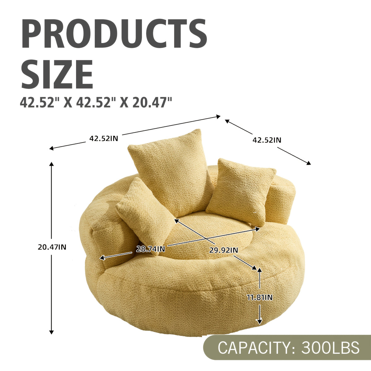 lazy sofa chenille durable   lounger high back bean - Temu