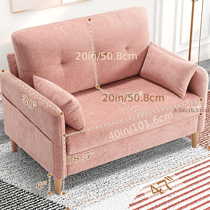 loveseat sofa 47 small couch living room comfy chenille - Temu