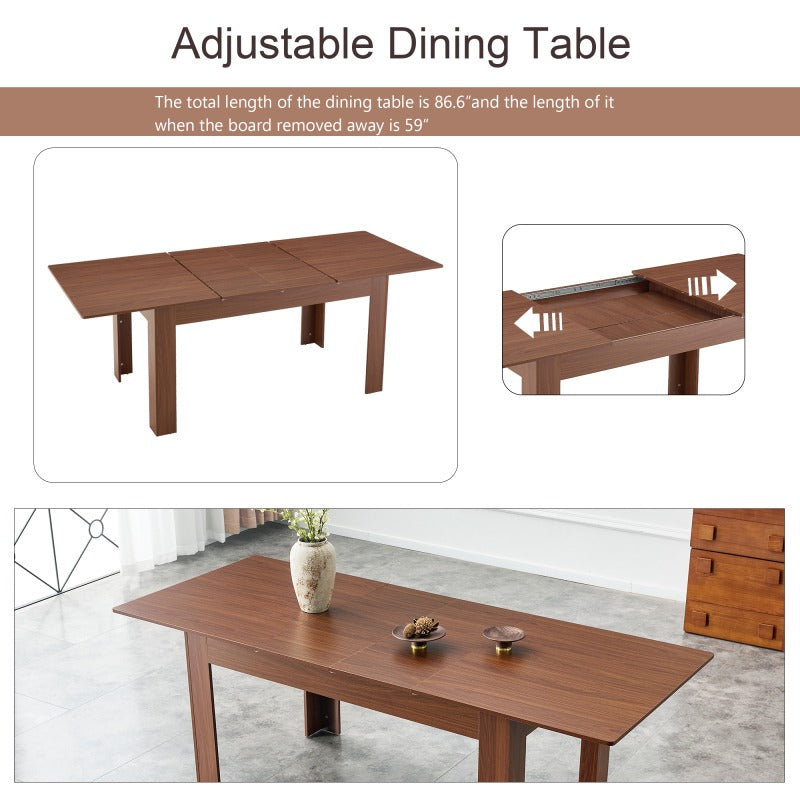 extendable rectangular dining table modern expandable - Temu