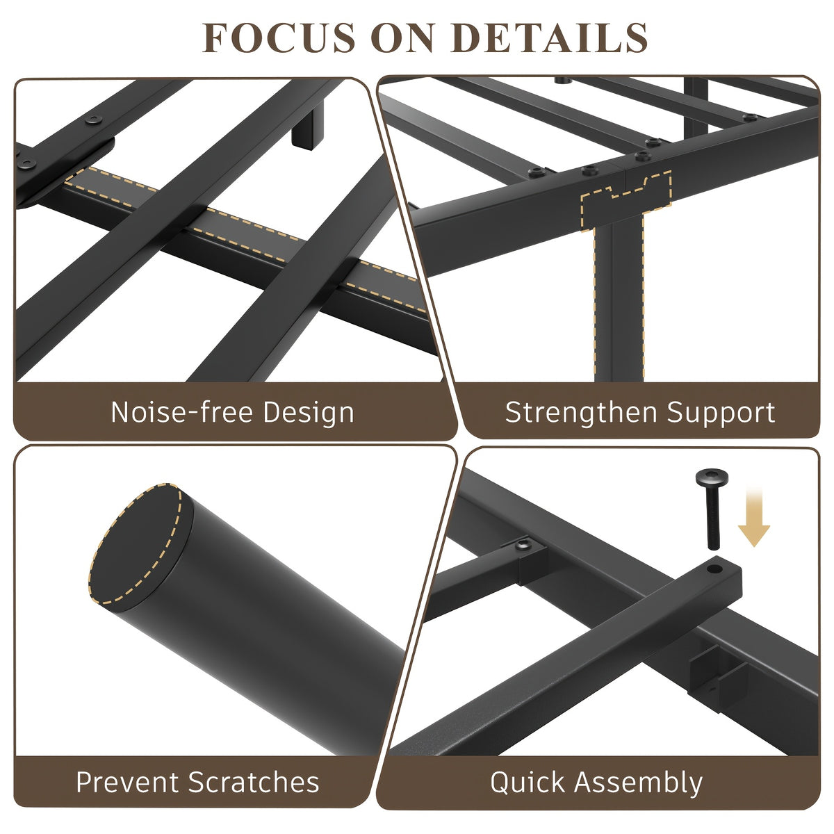 sturdy metal bed frame a victorian style headboard footboard - Temu