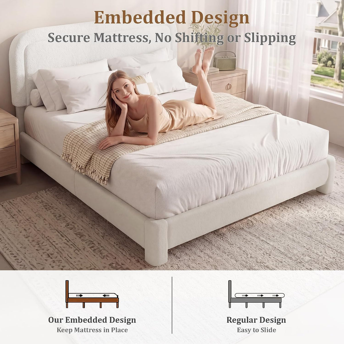 full queen king size bed frame adjustable headboard - Temu