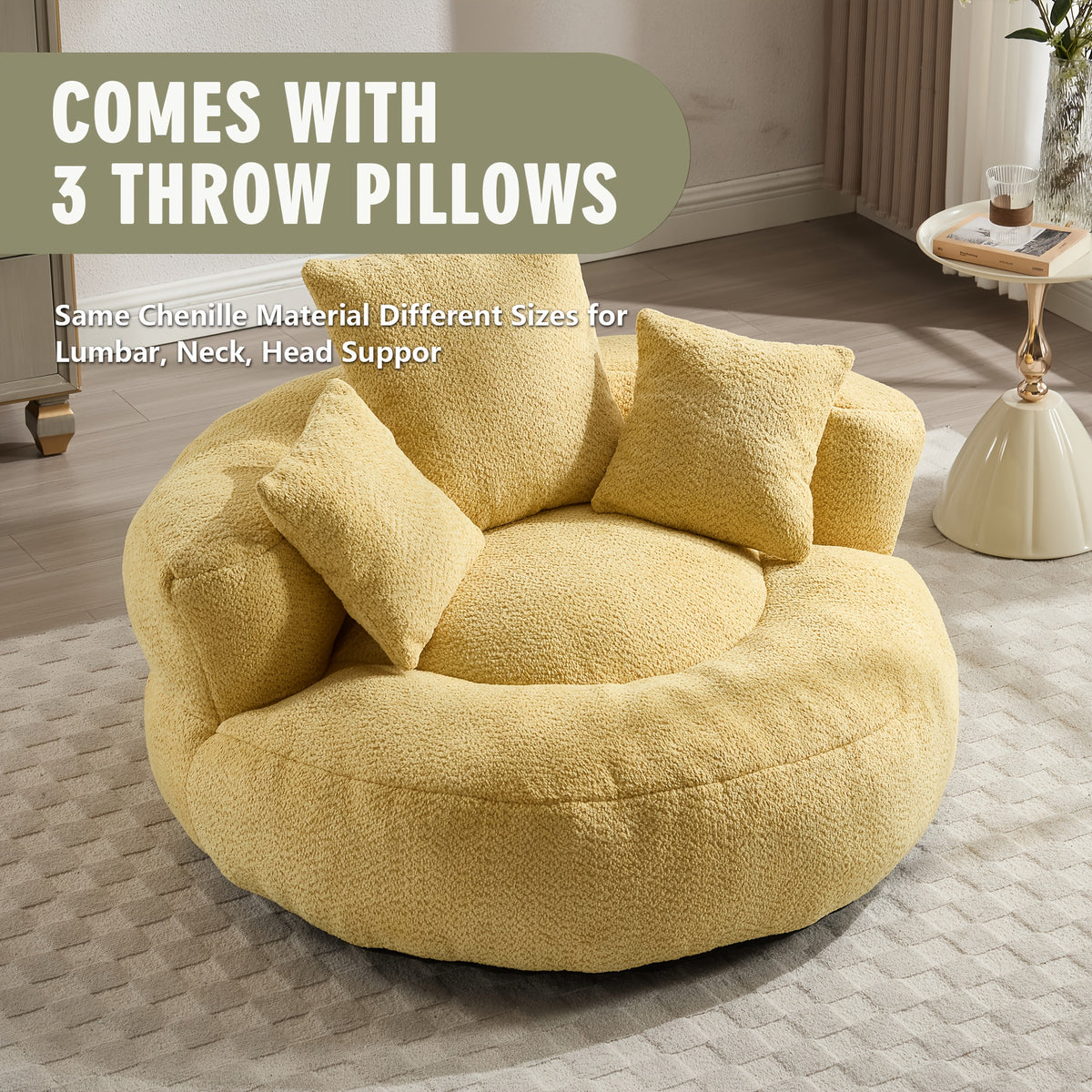 lazy sofa chenille durable   lounger high back bean - Temu