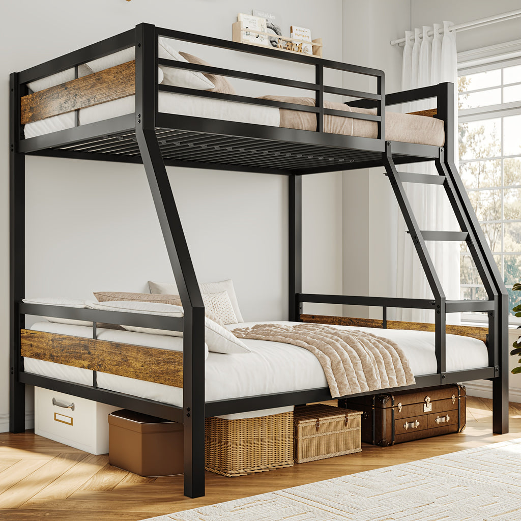 bunk bed twin full heavy duty metal bunkbeds full length - Temu
