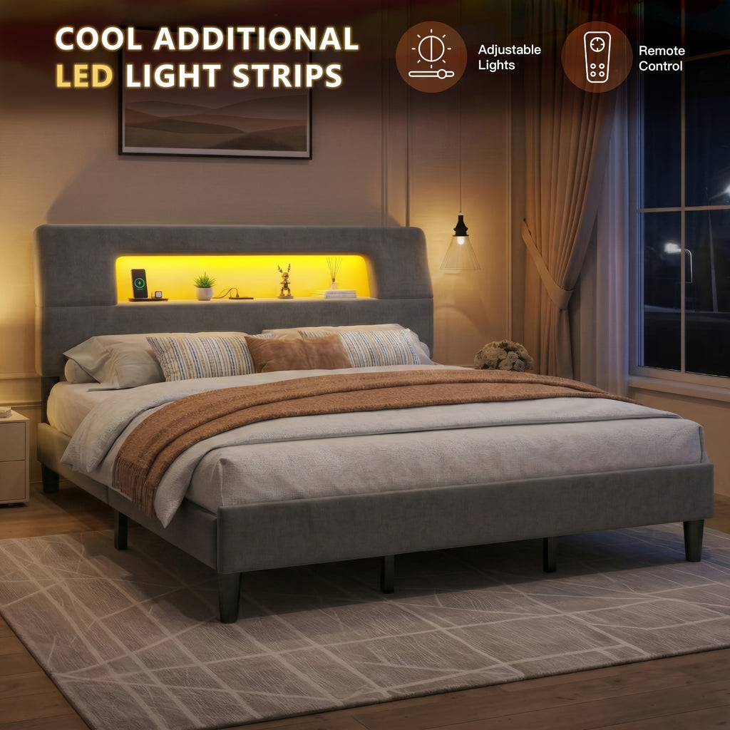twin full queen king bed frame ergonomic storage headboard - Temu