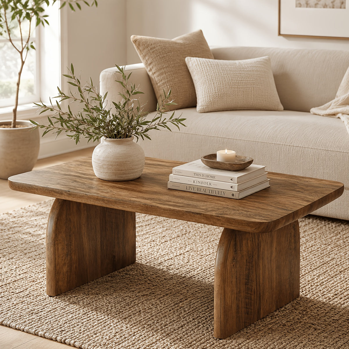 rustic wood   table rectangular living room - Temu