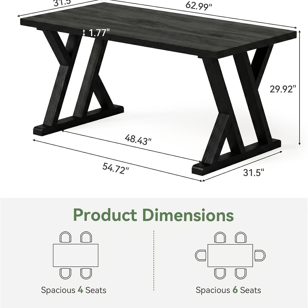 black 62 99 inch multi functional rectangular table x shaped - Temu