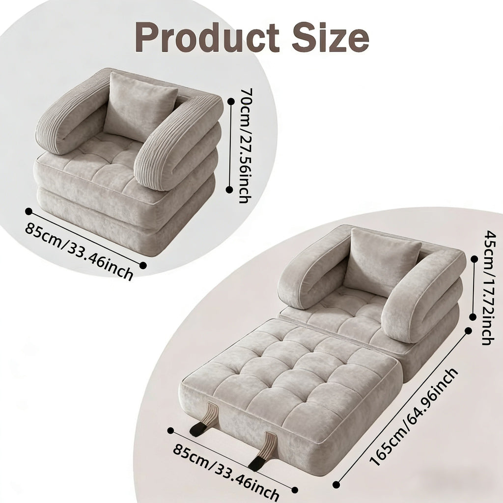 3 in 1 foldable lounge sofa a single chair bed backrest - Temu