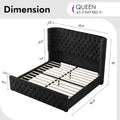 platform bed frame upholstered curved wingback - Temu