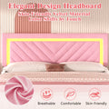 pink bed frame led headboard charging station 2 storage - Temu