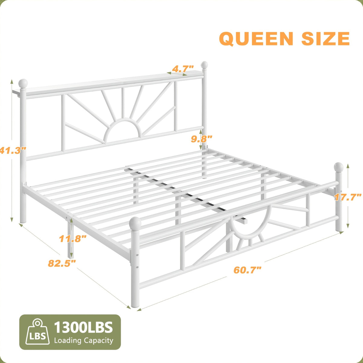 twin full queen king metal bed frame rgb led headboard large - Temu