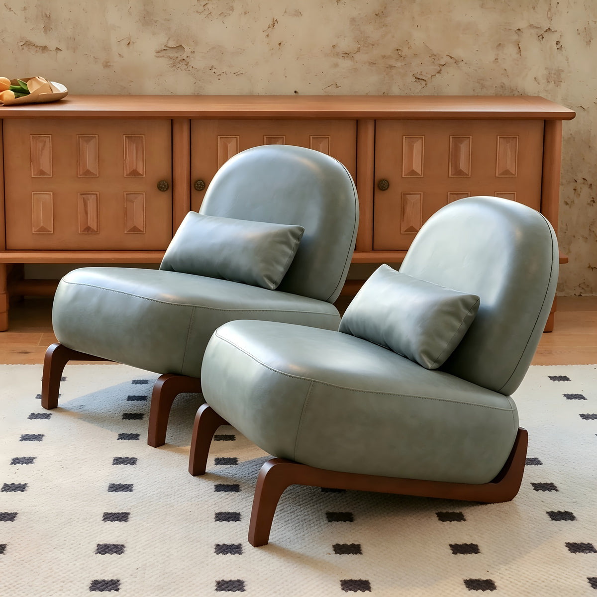 single person lazy sofa without armrests solid wood curved - Temu
