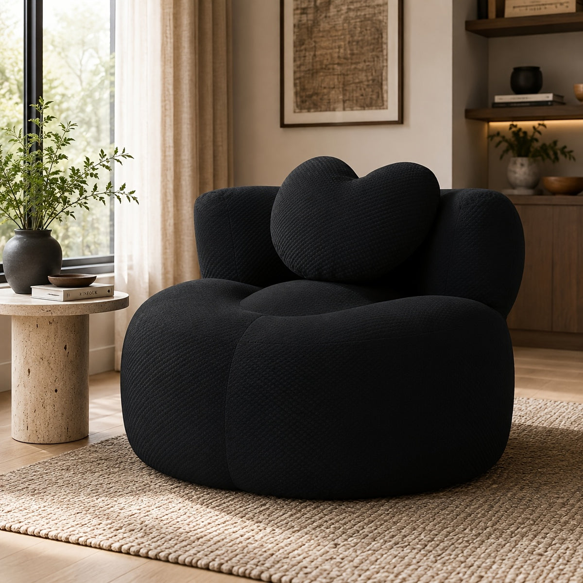chaise lounge chair round heart shaped corduroy couch high - Temu