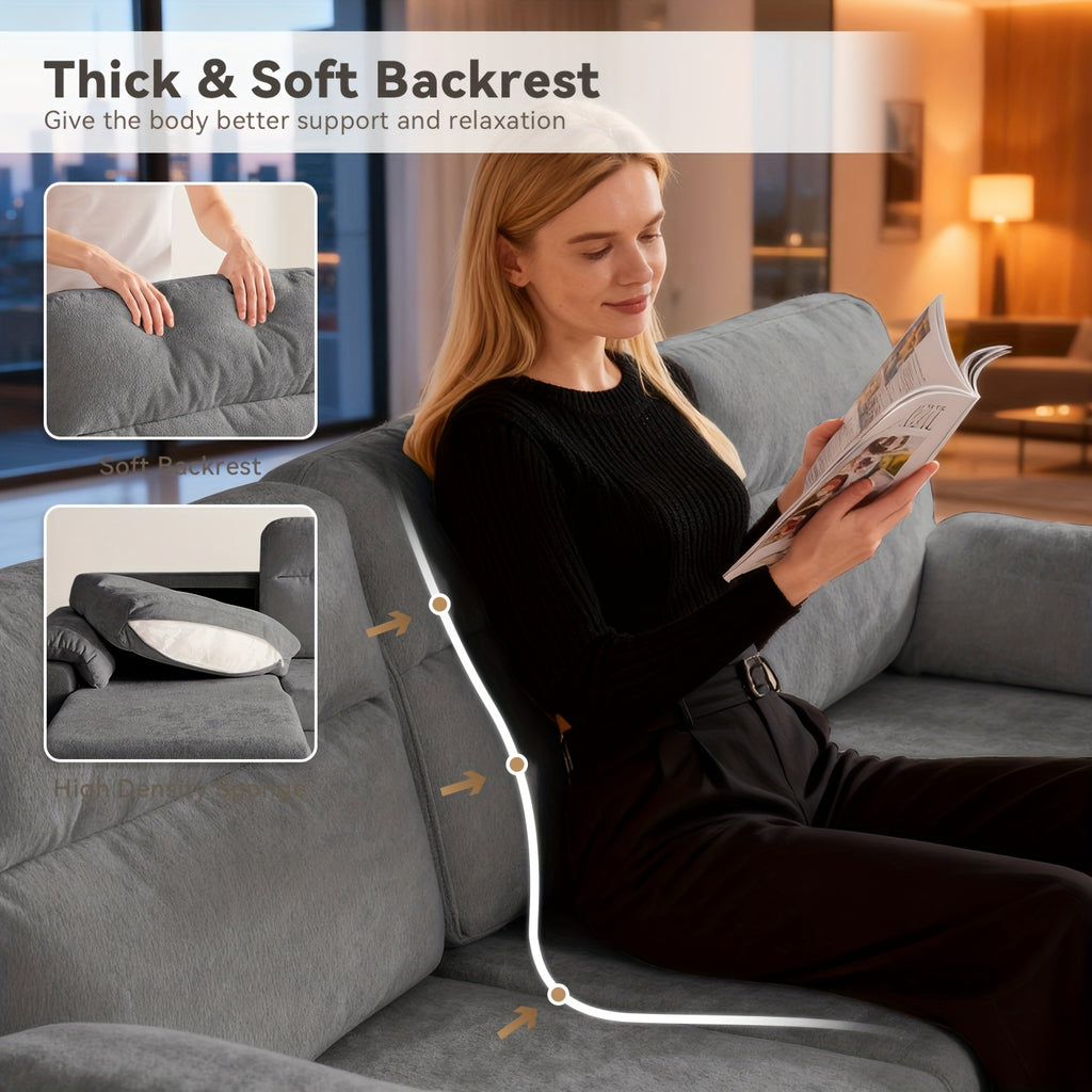 convertible sofa bed a pullout mattress featuring a chaise - Temu