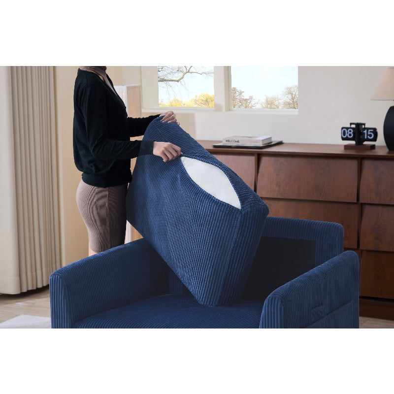 37 75 corduroy accent chair side storage pockets modern - Temu