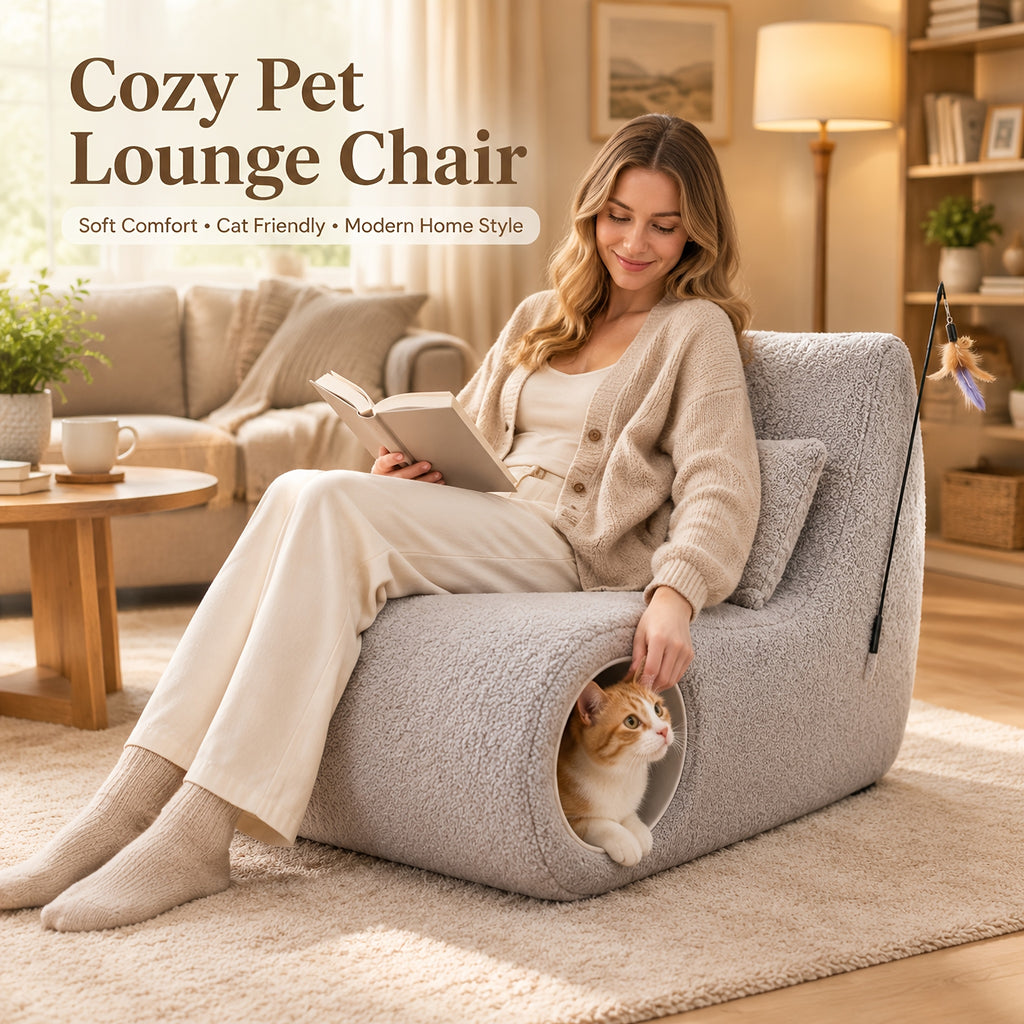 pet friendly teddy lounge chair human pet shared single sofa - Temu