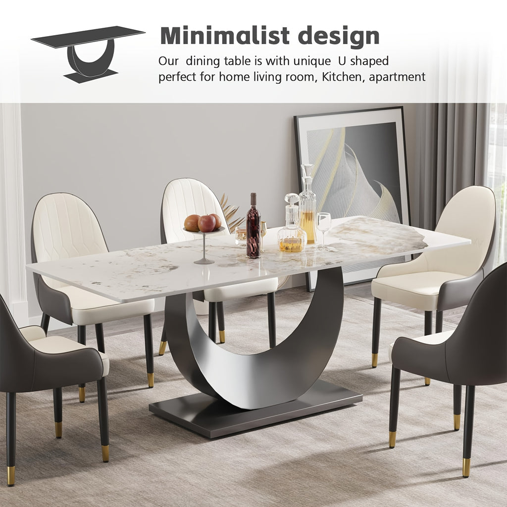 6 seater modern rectangle dining table 63   - Temu