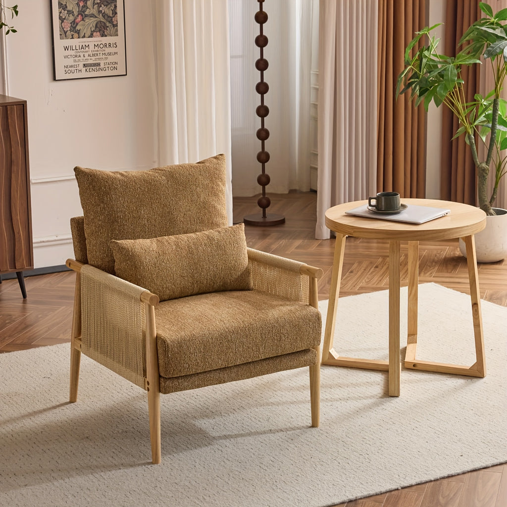 century modern accent chair solid wooden armrests - Temu