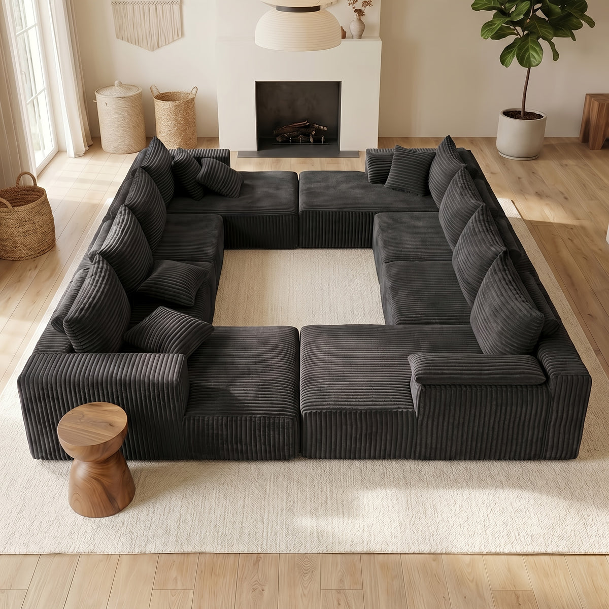 extra large modern wraparound sectional sofa suitable family - Temu