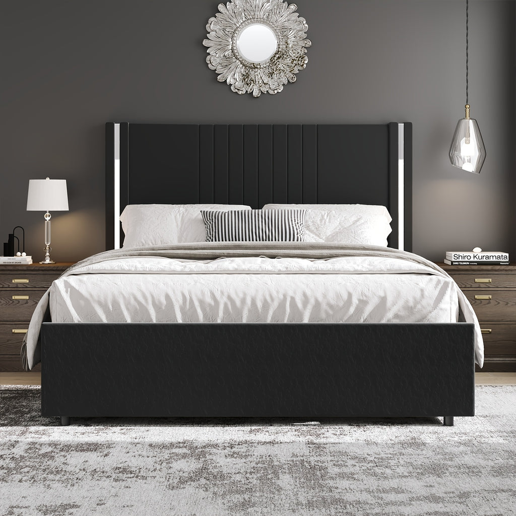 full queen king bed size frame velvet upholstered - Temu