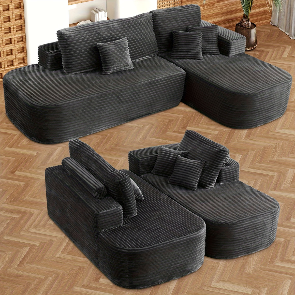 106 modular sectional sofa boneless couches living room deep - Temu