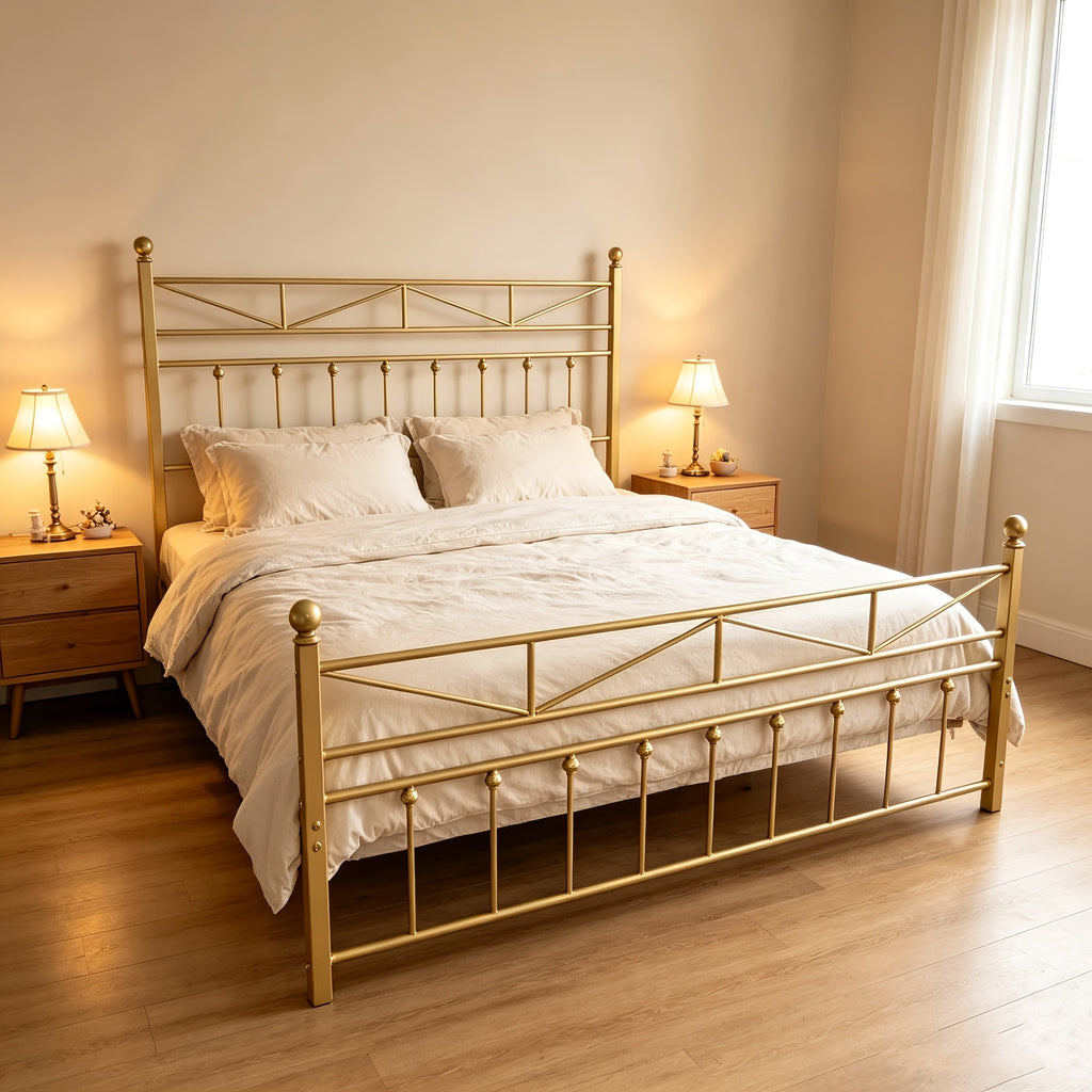 metal platform bed frame 54 tall rgb led decor - Temu