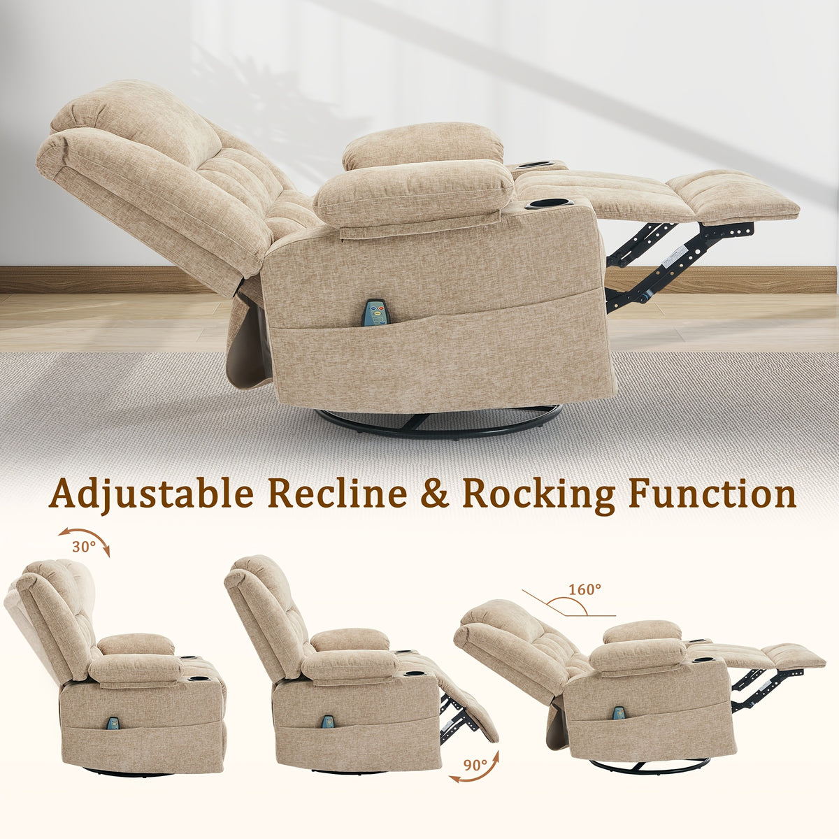 swivel recliner living room single lounge chair medium sized - Temu